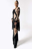 Psychopomp Hand Beaded Sheer Fringe Maxi Dress