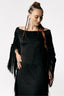 Revenant Black Dress with Fringe Details