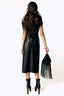 Ankou Cactus Leather High Waisted Midi Skirt