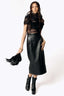Ankou Cactus Leather High Waisted Midi Skirt