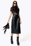 Ankou Cactus Leather High Waisted Midi Skirt