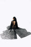 Azrael Black Beaded Bat Wing Dress