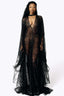 Azrael Black Beaded Bat Wing Dress