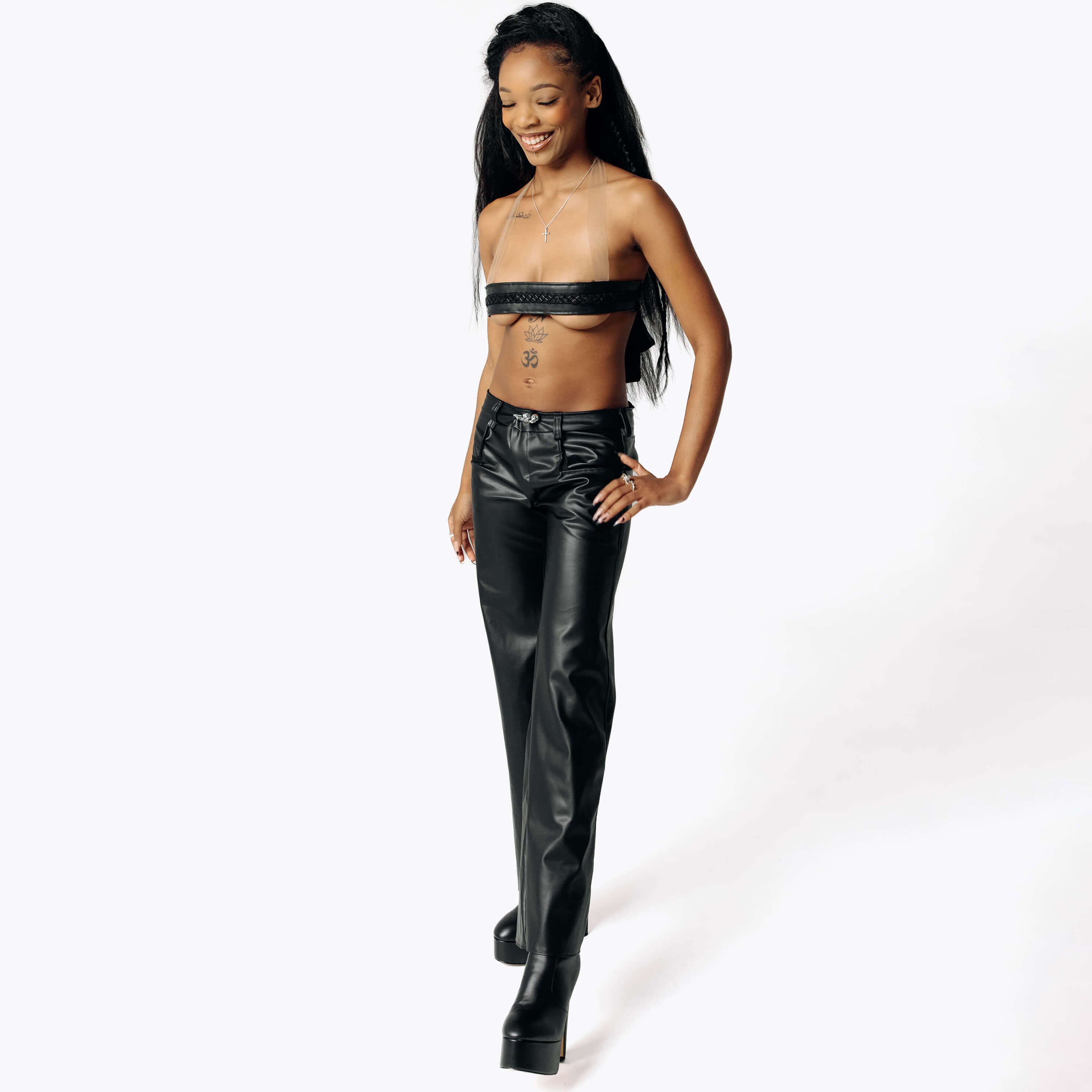 Dicentra Mini Leather Bralette | Sustainable Gothic Fashion | SCATHED