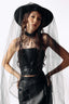 Black Gothic Flat Brim Hat