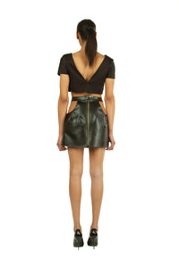 Black Knight Leather Mini Skirt