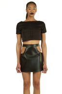 Black Knight Leather Mini Skirt