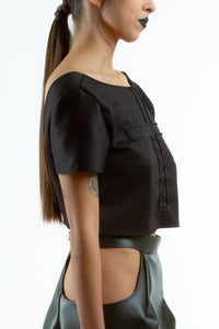 Cemetery Lily Cross Crop Top