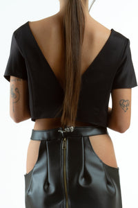 Cemetery Lily Cross Crop Top