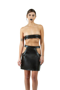 Black Knight Leather Mini Skirt