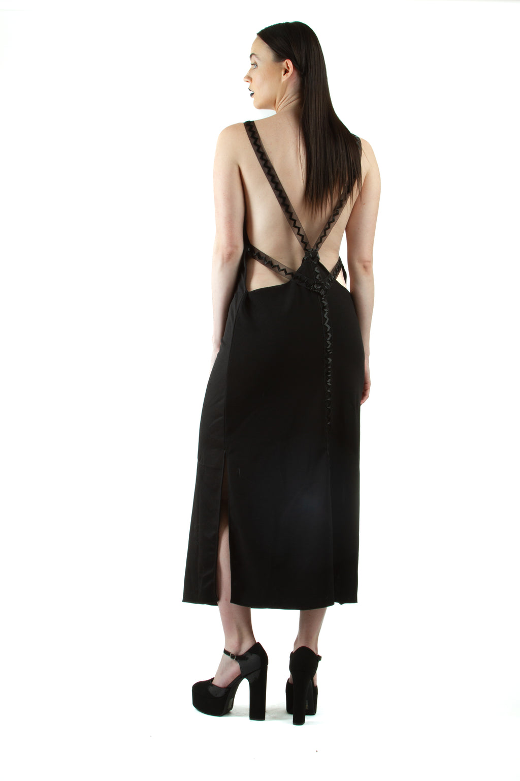 Black Star Backless Maxi Dress
