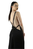 Black Star Backless Maxi Dress
