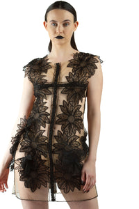 Angel Trumpet Lace Mini Dress
