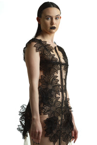 Angel Trumpet Lace Mini Dress