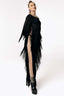Revenant Black Dress with Fringe Details