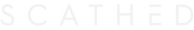 SCATHED Fashion logo in white on transparent background