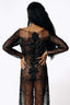 Thanatos Beaded Gown with Rhinestone Spine