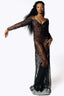 Thanatos Beaded Gown with Rhinestone Spine
