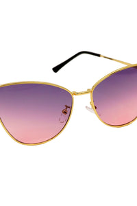 Gold-framed Venin sunglasses with pink and purple gradient lenses from SCATHED's Fall Winter 2025 Reaper collection.