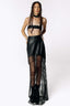 Yama Cactus Leather and Beaded Skirt