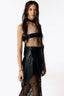Yama Cactus Leather and Beaded Skirt