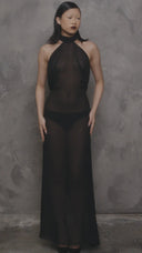 Fade Into Black Chiffon Maxi Dress