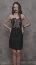 Underworld Muse Beaded Black Corset Top