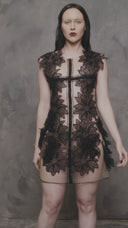 Angel Trumpet Lace Mini Dress