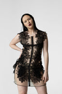 Angel Trumpet Lace Mini Dress