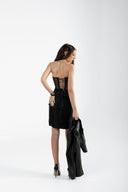 Underworld Muse Beaded Black Corset Top
