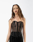 Underworld Muse Beaded Black Corset Top