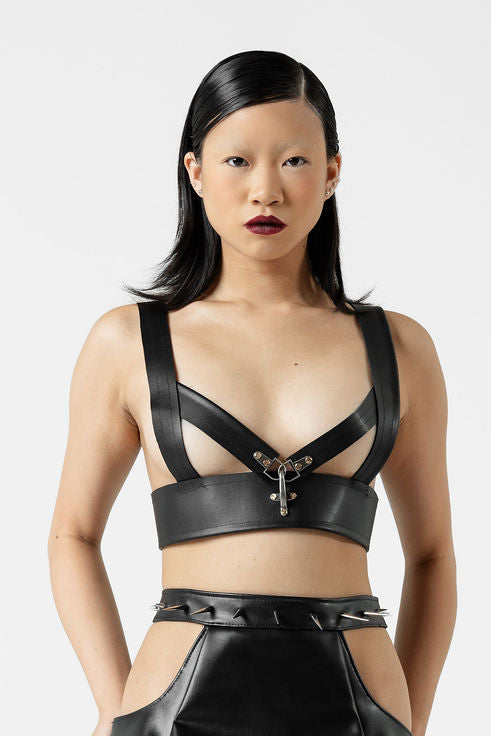 Trinity Cactus Leather Harness Bralette