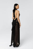 Fade Into Black Chiffon Maxi Dress