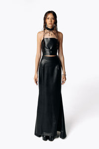 Grim Cactus Leather Maxi Skirt