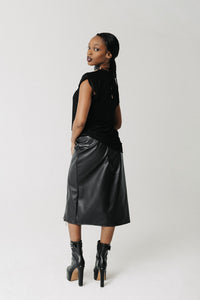 Back view of the Void Tee showing the cap sleeve and relaxed fit