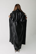 Eclipse Trench: Oversized Cactus Leather Trench Coat