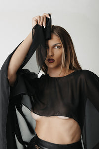 Somber cape crop top