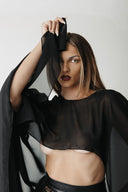 Somber cape crop top